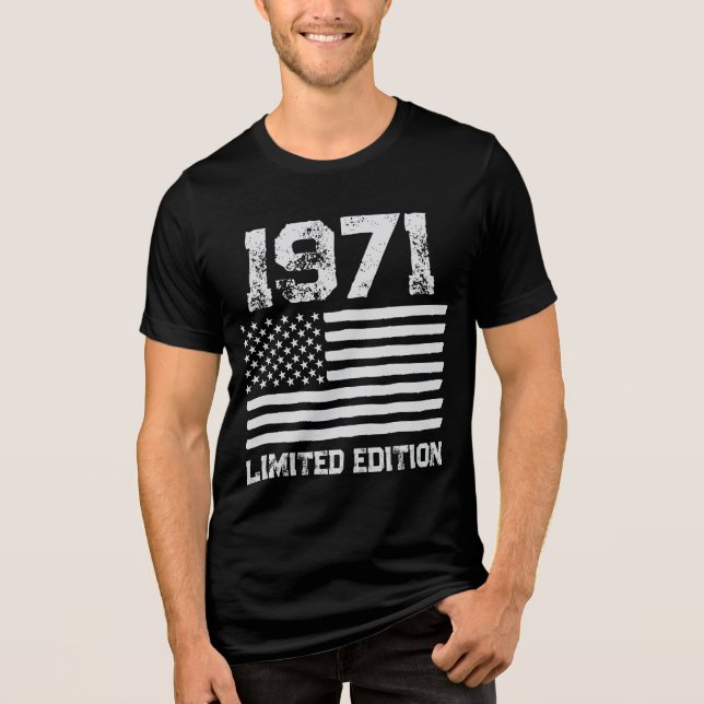 USA America Flag Editable Personalized Custom Text Tri-Blend Shirt (Front)