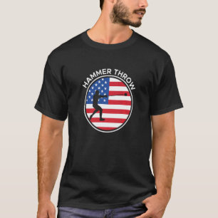 Usa America Flag Hammer Throwing Hammer Thrower   T-Shirt