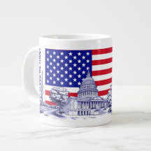 USA America Flag Monument Illustration Souvenir