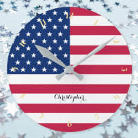 USA America Flag Patriotic Home Office Decor Name