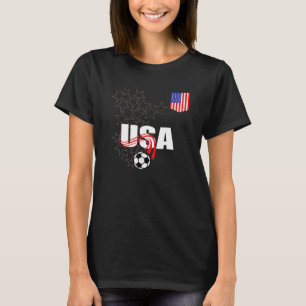 USA American 2022 Soccer Football Flag Retro Men W T-Shirt