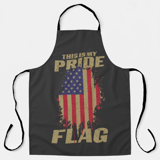 USA American 4th of July Patriotic Pride Flag Apron (Front)