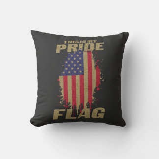 USA American 4th of July Patriotic Pride Flag Throw Pillow