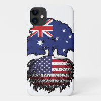 USA American Australian Australia Tree Roots Flag