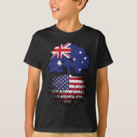 USA American Australian Australia Tree Roots Flag