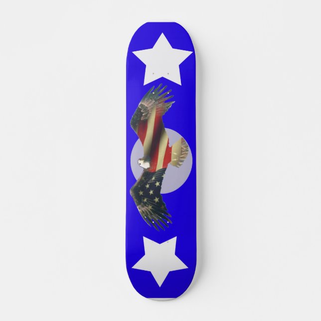 USA American Bald Eagle flag fade Skateboard (Front)