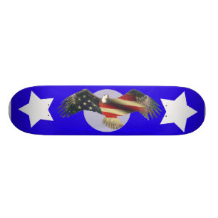 USA American Bald Eagle flag fade Skateboard