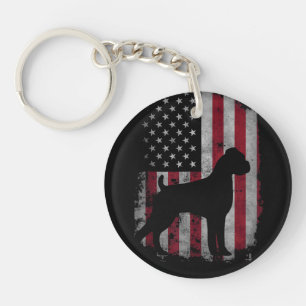 USA American Boxer Dog Animal Dog Breeder Puppy Tr Keychain