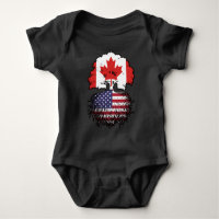 USA American Canadian Canada Tree Roots Flag