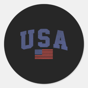 Usa American Flag 4th Of July Americana Bold Blue  Classic Round Sticker