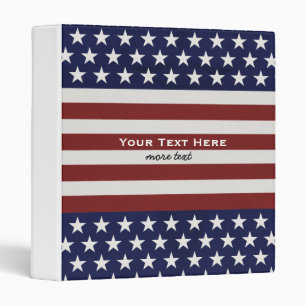 USA American Flag 4th of July Personalized Custom Binder