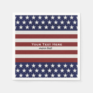 USA American Flag 4th of July Personalized Custom Napkin