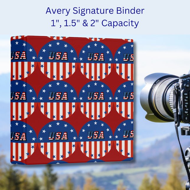 USA - American Flag and Stars Circle 3 Ring Binder (USA - American Flag and Stars Circle 3 Ring Binder)