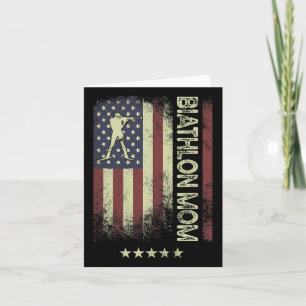 Usa American Flag - Biathlon Mom 1 Card