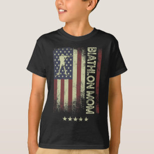 Usa American Flag - Biathlon Mom 1 T-Shirt