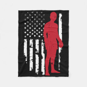Usa American Flag Boxing Kickboxing Patriotic 4th  Fleece Blanket