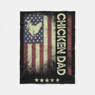 Usa American Flag - Chicken Dad Fleece Blanket