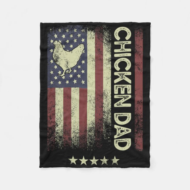 Usa American Flag - Chicken Dad  Fleece Blanket (Front)