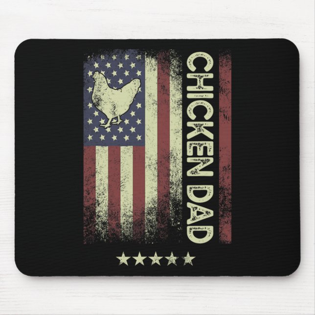 Usa American Flag - Chicken Dad  Mouse Pad (Front)