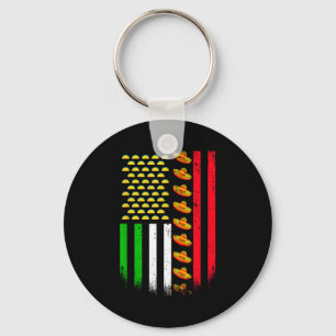 Usa american flag cinco de mayo flag with sombrero keychain