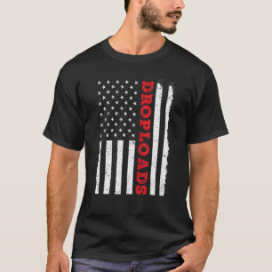 USA American Flag Drop Loads Turck Driver Trucker T-Shirt