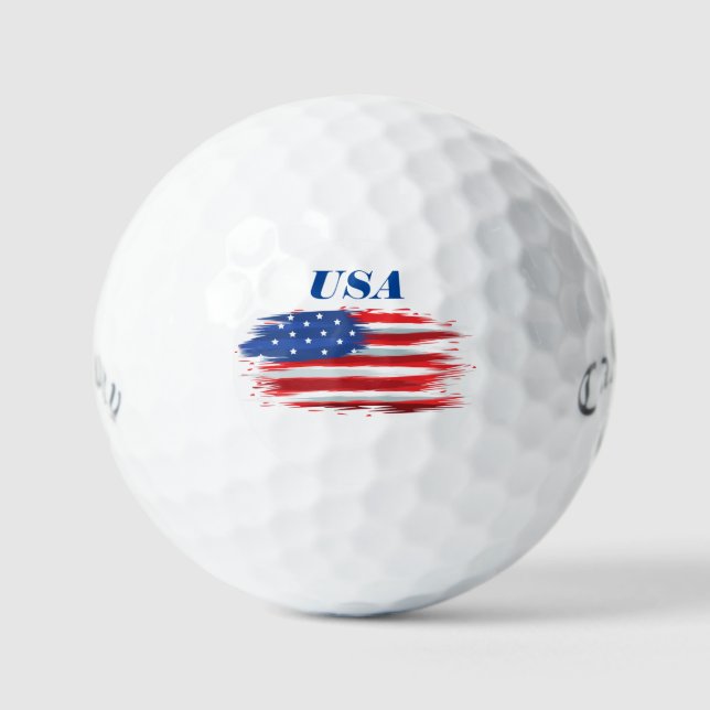 USA American Flag  Golf Balls (Front)