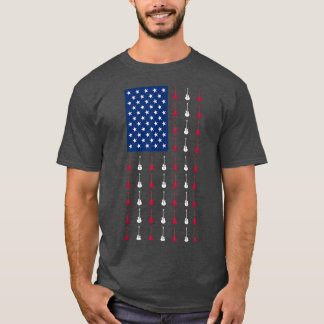 USA American Flag Guitar Music Funny 4th of July G T-Shirt