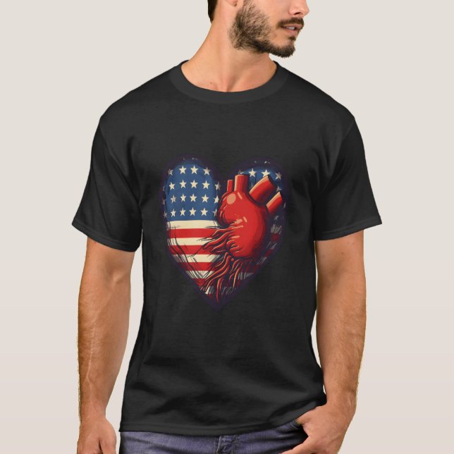 Usa American Flag He Fourth Of July T-Shirt (Front)