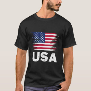 Usa - American Flag Hoodie Sports Soccer Football  T-Shirt