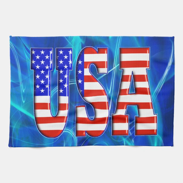 USA AMERICAN FLAG KITCHEN TOWEL (Horizontal)