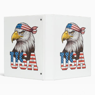USA American Flag Men Women Kids Bald Eagle Patrio Binder