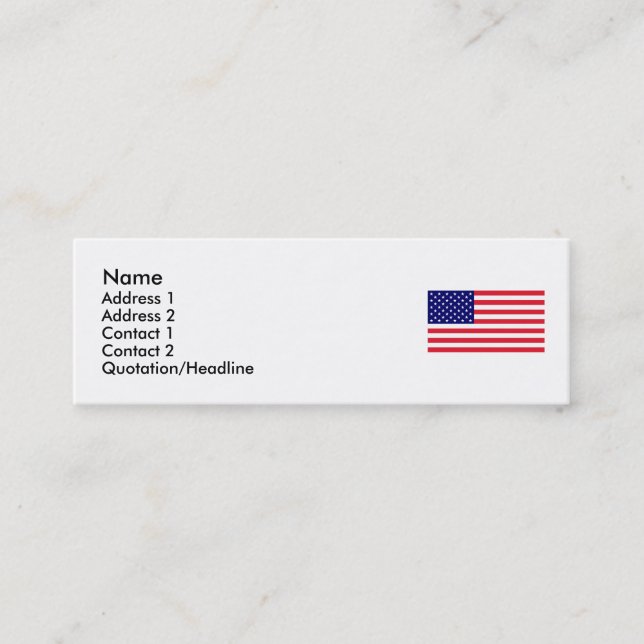 USA - American Flag Mini Business Card (Front)
