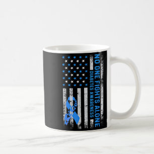 Usa American Flag No Fighting Alone Diabetes Aware Coffee Mug