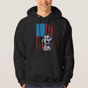 Usa American Flag Patriotic Dog Dalmatian Hoodie