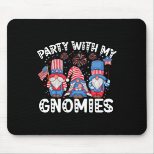Usa American Flag Patriotic Gnomes Celebrating 4th Mouse Pad