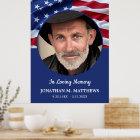 USA American Flag Patriotic Memorial Photo Funeral