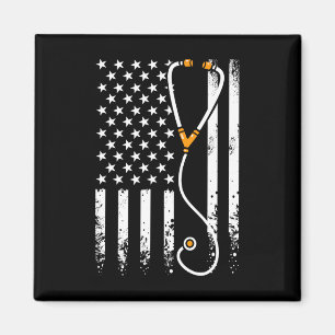 Usa American Flag Patriotic Nurse Day Week 4th Of Magnet