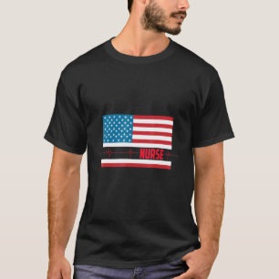 Usa American Flag Patriotic Nurse Week Nursing T-Shirt