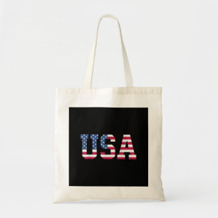 USA American Flag Patriotic Red White Blue Stars & Tote Bag