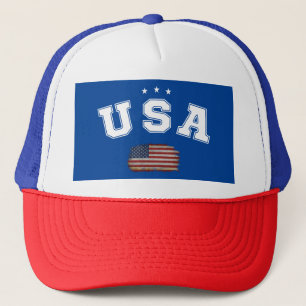 USA American Flag Patriotic Veterans 4th of July Trucker Hat