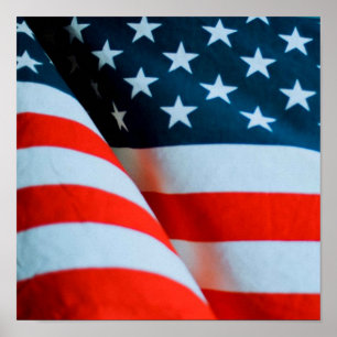 USA American Flag Red White and Blue Poster