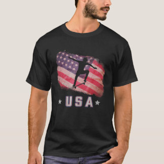 Usa American Flag Skateboarding Team Stars And Str T-Shirt