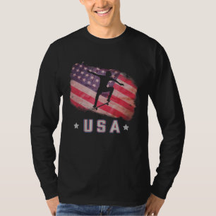 Usa American Flag Skateboarding Team Stars And Str T-Shirt