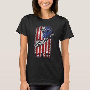 Usa American Flag Skydiving 4th Of July T-Shirt