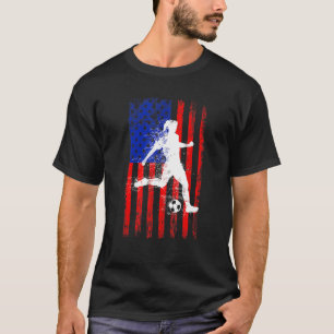 Usa American Flag Soccer For Girls Women T-Shirt
