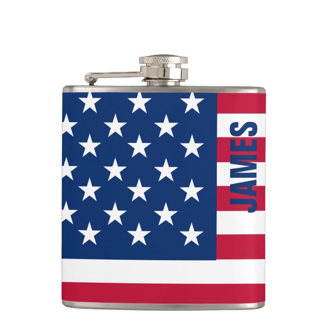 USA American Flag Stars and Stripes Hip Flask (Front)