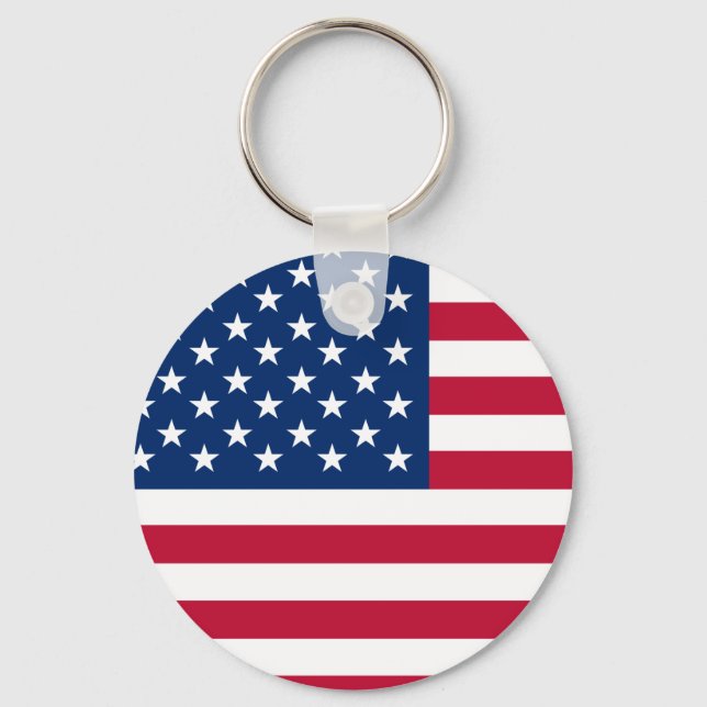USA American Flag Stars and Stripes Keychain (Front)