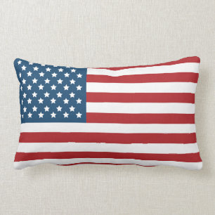 USA American Flag Stars and Stripes Lumbar Pillow