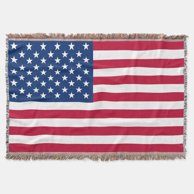 USA American Flag Stars and Stripes Throw Blanket (Front)