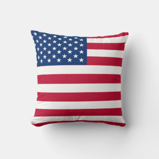 USA American Flag Stars and Stripes Throw Pillow